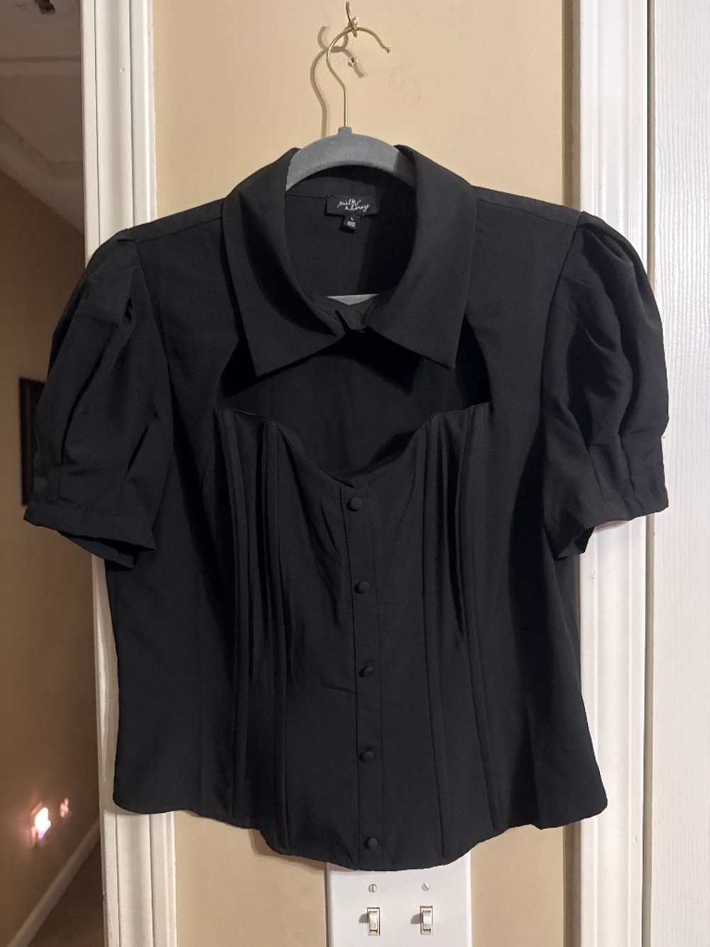 NWOT Adorable Milk and Honey corset top with button up detailing size Large - Picture 2 of 5